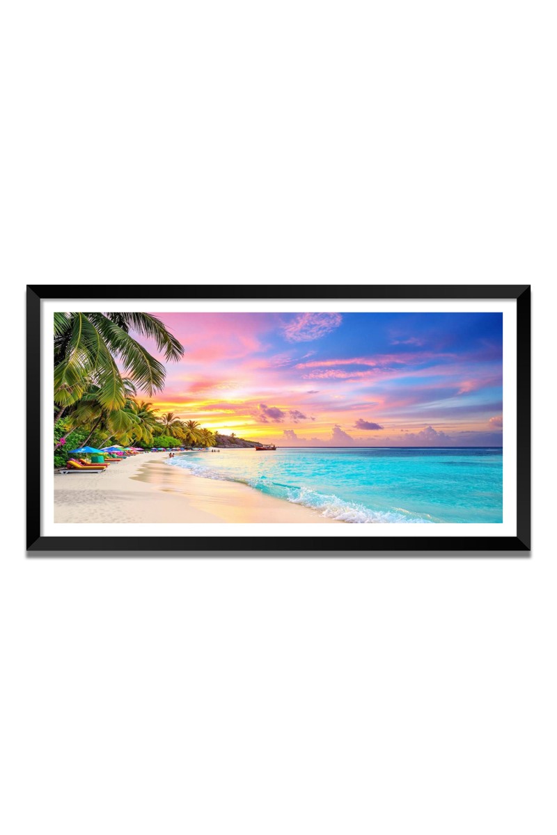Nature Landscape Floating Frame Scenery Digital Print - 12x24 inch Modern Nature Wall Art for Living Room, Bedroom, Office, Hotels, Drawing Room