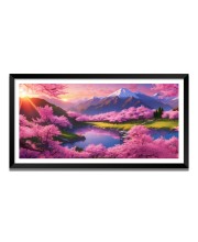 Nature Landscape Floating Frame Scenery Digital Print - 12x24 inch Modern Nature Wall Art for Living Room, Bedroom, Office, Hotels, Drawing Room