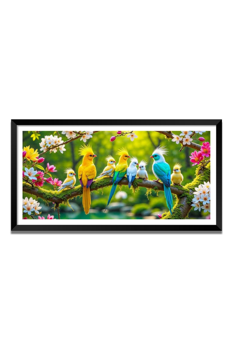 Nature Landscape Floating Frame Scenery Digital Print - 12x24 inch Modern Nature Wall Art for Living Room, Bedroom, Office, Hotels, Drawing Room