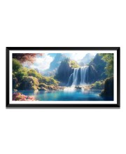 Nature Landscape Floating Frame Scenery Digital Print - 12x24 inch Modern Nature Wall Art for Living Room, Bedroom, Office, Hotels, Drawing Room