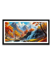 Nature Landscape Floating Frame Scenery Digital Print - 12x24 inch Modern Nature Wall Art for Living Room, Bedroom, Office, Hotels, Drawing Room