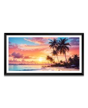 Nature Landscape Floating Frame Scenery Digital Print - 12x24 inch Modern Nature Wall Art for Living Room, Bedroom, Office, Hotels, Drawing Room