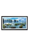Nature Landscape Floating Frame Scenery Digital Print - 12x24 inch Modern Nature Wall Art for Living Room, Bedroom, Office, Hotels, Drawing Room