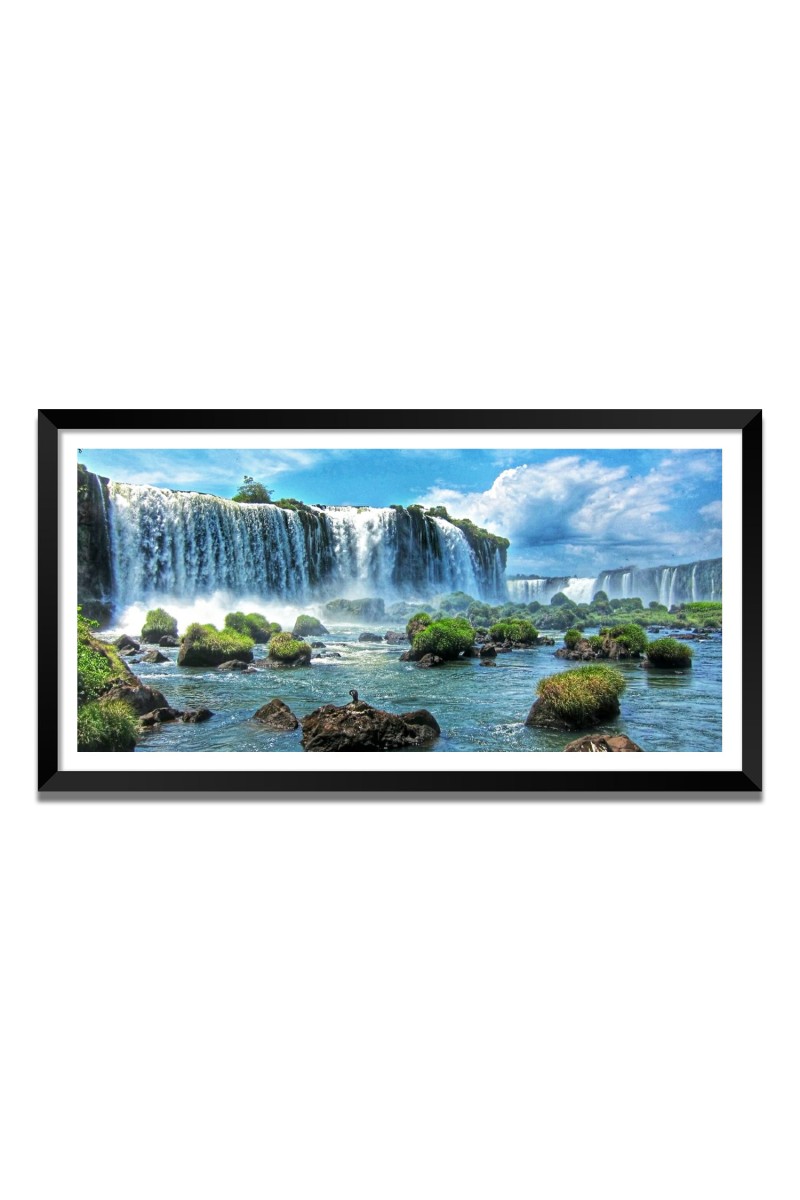 Nature Landscape Floating Frame Scenery Digital Print - 12x24 inch Modern Nature Wall Art for Living Room, Bedroom, Office, Hotels, Drawing Room