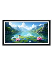 Nature Landscape Floating Frame Scenery Digital Print - 12x24 inch Modern Nature Wall Art for Living Room, Bedroom, Office, Hotels, Drawing Room