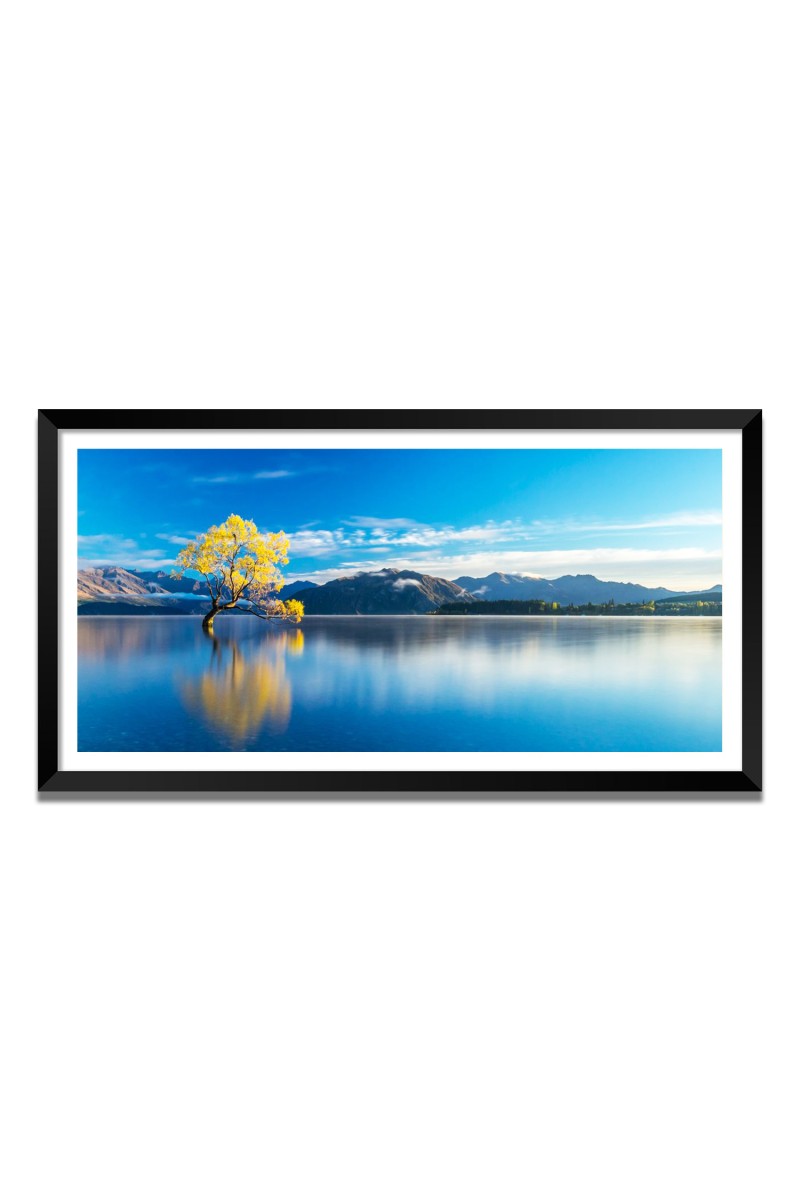 Nature Landscape Floating Frame Scenery Digital Print - 12x24 inch Modern Nature Wall Art for Living Room, Bedroom, Office, Hotels, Drawing Room