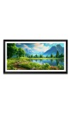 Nature Landscape Floating Frame Scenery Digital Print - 12x24 inch Modern Nature Wall Art for Living Room, Bedroom, Office, Hotels, Drawing Room