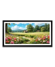 Nature Landscape Floating Frame Scenery Digital Print - 12x24 inch Modern Nature Wall Art for Living Room, Bedroom, Office, Hotels, Drawing Room