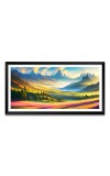 Nature Landscape Floating Frame Scenery Digital Print - 12x24 inch Modern Nature Wall Art for Living Room, Bedroom, Office, Hotels, Drawing Room