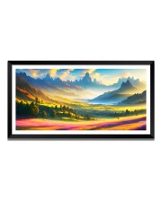 Nature Landscape Floating Frame Scenery Digital Print - 12x24 inch Modern Nature Wall Art for Living Room, Bedroom, Office, Hotels, Drawing Room