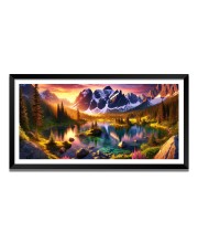 Nature Landscape Floating Frame Scenery Digital Print - 12x24 inch Modern Nature Wall Art for Living Room, Bedroom, Office, Hotels, Drawing Room