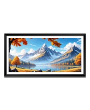 Nature Landscape Floating Frame Scenery Digital Print - 12x24 inch Modern Nature Wall Art for Living Room, Bedroom, Office, Hotels, Drawing Room