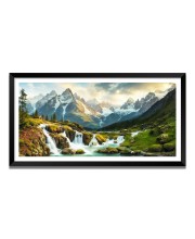 Nature Landscape Floating Frame Scenery Digital Print - 12x24 inch Modern Nature Wall Art for Living Room, Bedroom, Office, Hotels, Drawing Room
