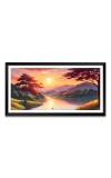 Nature Landscape Floating Frame Scenery Digital Print - 12x24 inch Modern Nature Wall Art for Living Room, Bedroom, Office, Hotels, Drawing Room