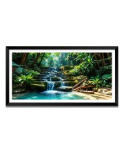 Nature Landscape Floating Frame Scenery Digital Print - 12x24 inch Modern Nature Wall Art for Living Room, Bedroom, Office, Hotels, Drawing Room