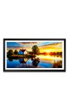 Nature Landscape Floating Frame Scenery Digital Print - 12x24 inch Modern Nature Wall Art for Living Room, Bedroom, Office, Hotels, Drawing Room
