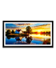 Nature Landscape Floating Frame Scenery Digital Print - 12x24 inch Modern Nature Wall Art for Living Room, Bedroom, Office, Hotels, Drawing Room
