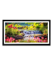 Nature Landscape Floating Frame Scenery Digital Print - 12x24 inch Modern Nature Wall Art for Living Room, Bedroom, Office, Hotels, Drawing Room