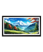 Nature Landscape Floating Frame Scenery Digital Print - 12x24 inch Modern Nature Wall Art for Living Room, Bedroom, Office, Hotels, Drawing Room