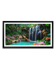 Nature Landscape Floating Frame Scenery Digital Print - 12x24 inch Modern Nature Wall Art for Living Room, Bedroom, Office, Hotels, Drawing Room
