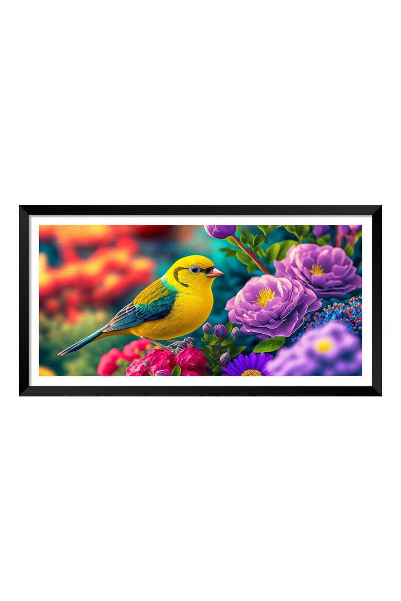 Nature Landscape Floating Frame Scenery Digital Print - 12x24 inch Modern Nature Wall Art for Living Room, Bedroom, Office, Hotels, Drawing Room