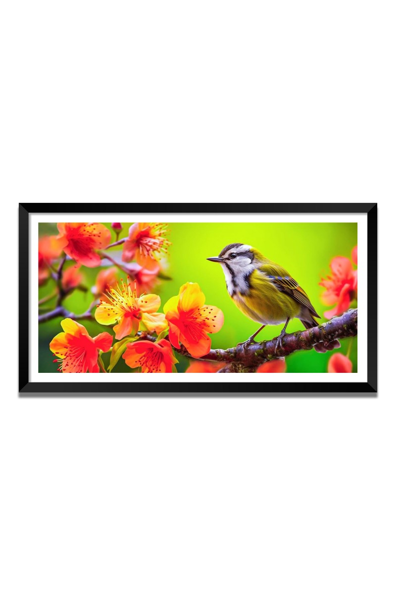 Nature Landscape Floating Frame Scenery Digital Print - 12x24 inch Modern Nature Wall Art for Living Room, Bedroom, Office, Hotels, Drawing Room