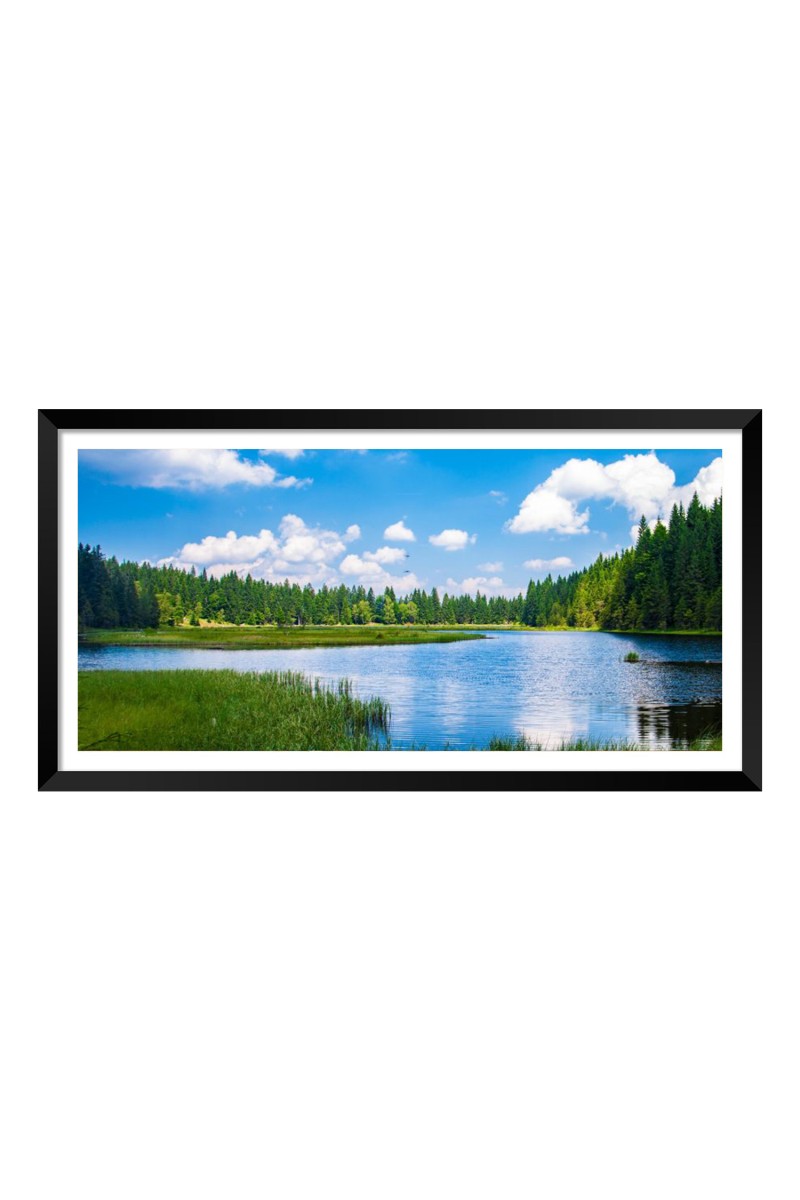 Nature Landscape Floating Frame Scenery Digital Print - 12x24 inch Modern Nature Wall Art for Living Room, Bedroom, Office, Hotels, Drawing Room