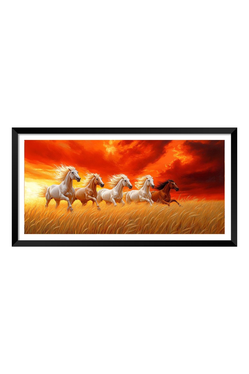 Nature Landscape Floating Frame Scenery Digital Print - 12x24 inch Modern Nature Wall Art for Living Room, Bedroom, Office, Hotels, Drawing Room