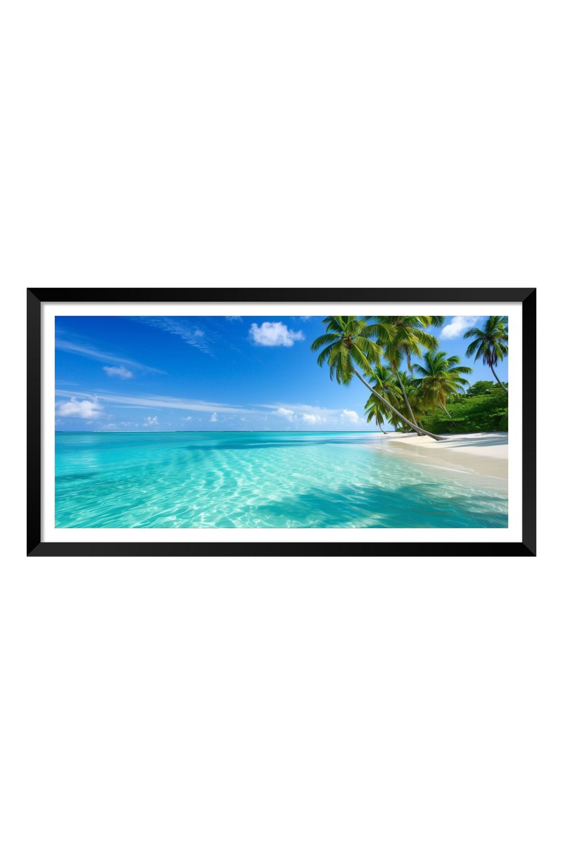 Nature Landscape Floating Frame Scenery Digital Print - 12x24 inch Modern Nature Wall Art for Living Room, Bedroom, Office, Hotels, Drawing Room