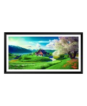 Nature Landscape Floating Frame Scenery Digital Print - 12x24 inch Modern Nature Wall Art for Living Room, Bedroom, Office, Hotels, Drawing Room