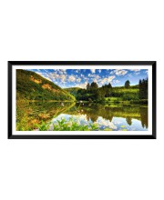 Nature Landscape Floating Frame Scenery Digital Print - 12x24 inch Modern Nature Wall Art for Living Room, Bedroom, Office, Hotels, Drawing Room
