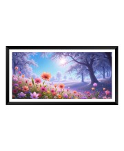 Nature Landscape Floating Frame Scenery Digital Print - 12x24 inch Modern Nature Wall Art for Living Room, Bedroom, Office, Hotels, Drawing Room