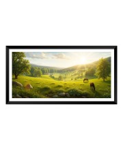 Nature Landscape Floating Frame Scenery Digital Print - 12x24 inch Modern Nature Wall Art for Living Room, Bedroom, Office, Hotels, Drawing Room
