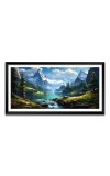 Nature Landscape Floating Frame Scenery Digital Print - 12x24 inch Modern Nature Wall Art for Living Room, Bedroom, Office, Hotels, Drawing Room