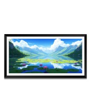 Nature Landscape Floating Frame Scenery Digital Print - 12x24 inch Modern Nature Wall Art for Living Room, Bedroom, Office, Hotels, Drawing Room