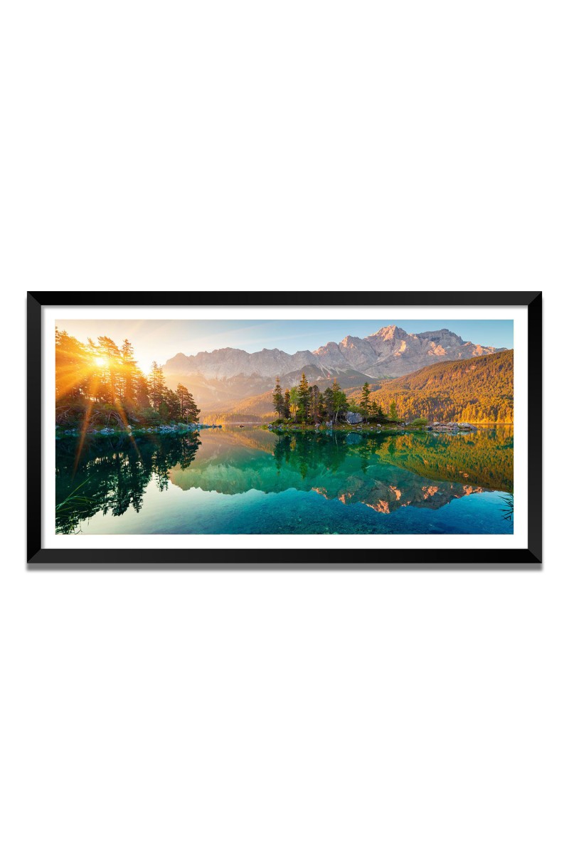 Nature Landscape Floating Frame Scenery Digital Print - 12x24 inch Modern Nature Wall Art for Living Room, Bedroom, Office, Hotels, Drawing Room