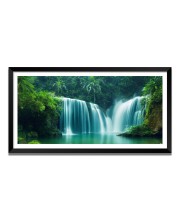 Nature Landscape Floating Frame Scenery Digital Print - 12x24 inch Modern Nature Wall Art for Living Room, Bedroom, Office, Hotels, Drawing Room