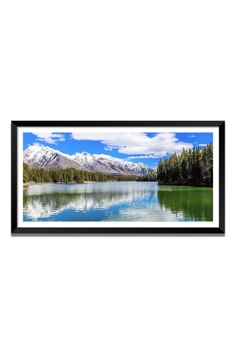 Nature Landscape Floating Frame Scenery Digital Print - 12x24 inch Modern Nature Wall Art for Living Room, Bedroom, Office, Hotels, Drawing Room