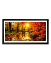 Nature Landscape Floating Frame Scenery Digital Print - 12x24 inch Modern Nature Wall Art for Living Room, Bedroom, Office, Hotels, Drawing Room