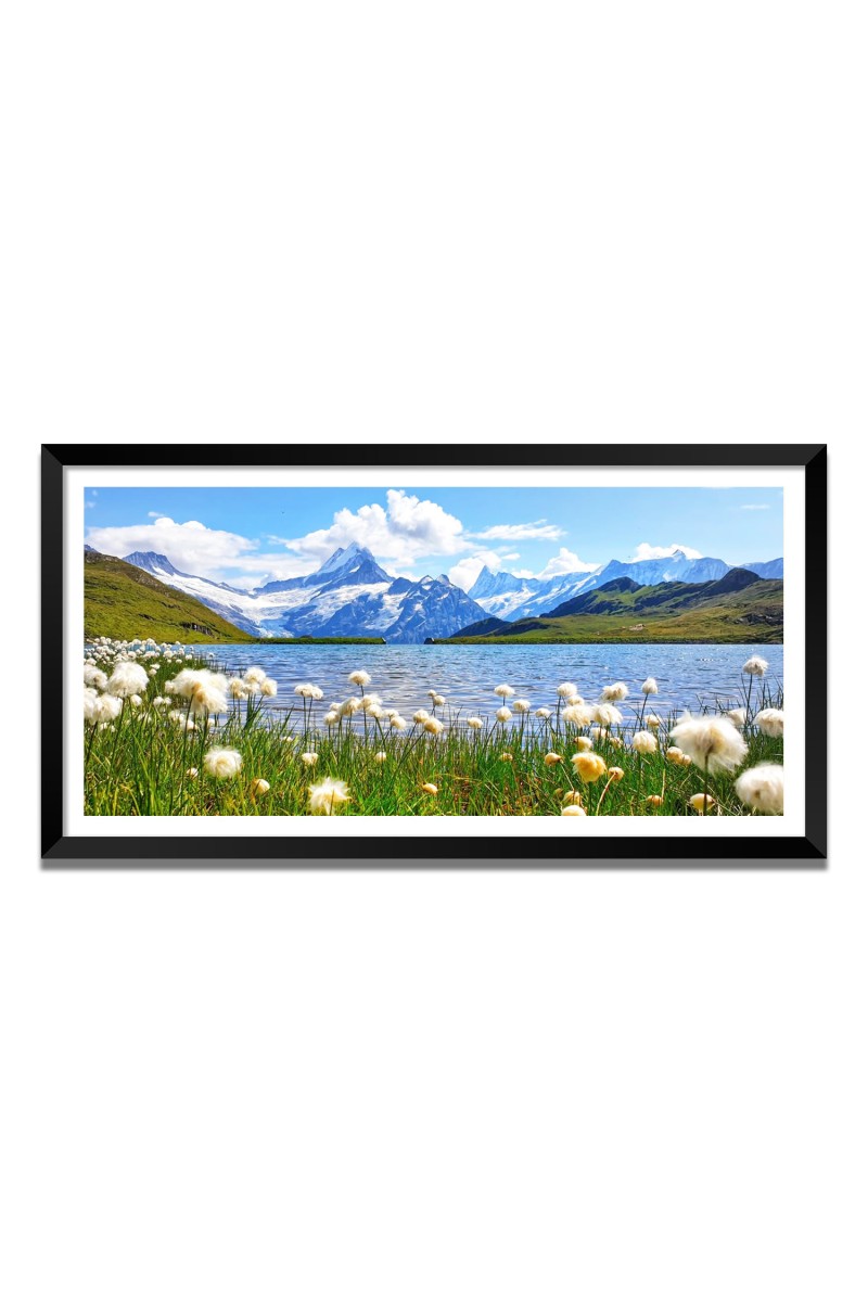 Nature Landscape Floating Frame Scenery Digital Print - 12x24 inch Modern Nature Wall Art for Living Room, Bedroom, Office, Hotels, Drawing Room