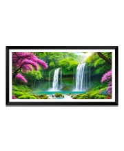 Nature Landscape Floating Frame Scenery Digital Print - 12x24 inch Modern Nature Wall Art for Living Room, Bedroom, Office, Hotels, Drawing Room