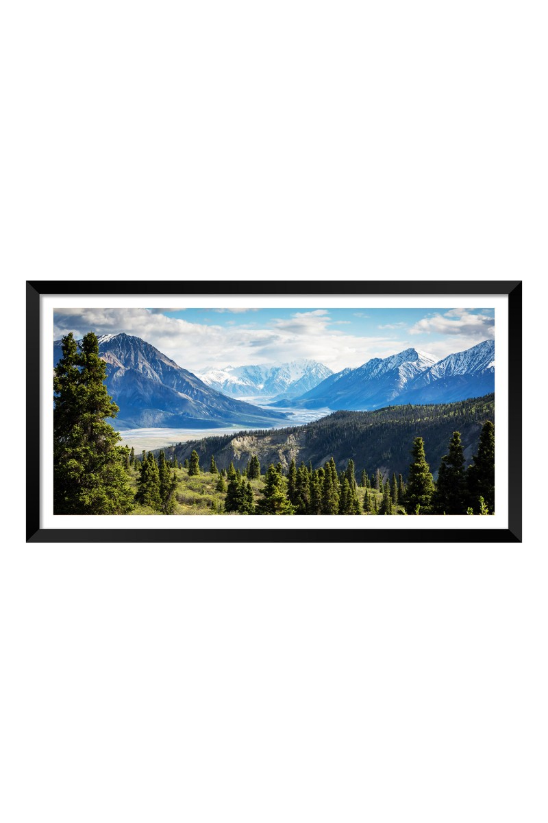 Nature Landscape Floating Frame Scenery Digital Print - 12x24 inch Modern Nature Wall Art for Living Room, Bedroom, Office, Hotels, Drawing Room
