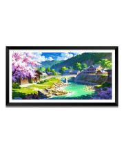 Nature Landscape Floating Frame Scenery Digital Print - 12x24 inch Modern Nature Wall Art for Living Room, Bedroom, Office, Hotels, Drawing Room