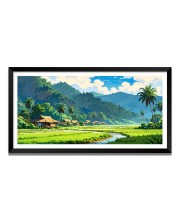 Nature Landscape Floating Frame Scenery Digital Print - 12x24 inch Modern Nature Wall Art for Living Room, Bedroom, Office, Hotels, Drawing Room