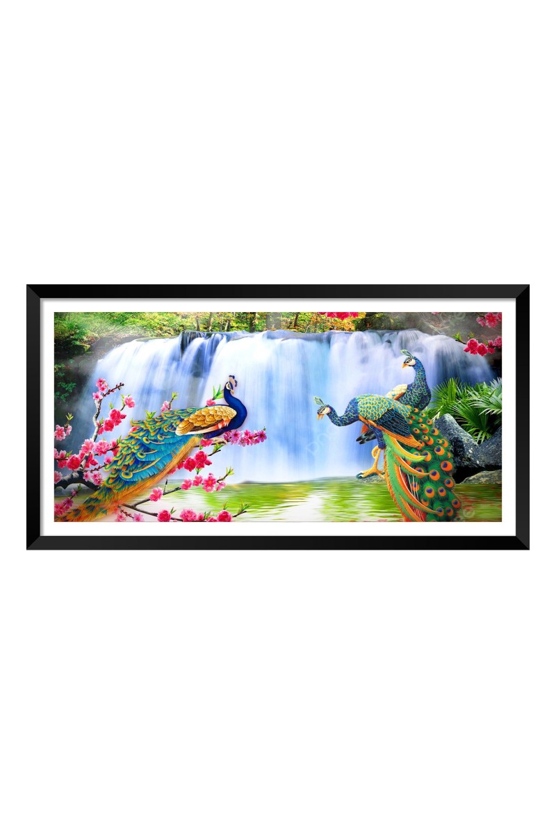 Nature Landscape Floating Frame Scenery Digital Print - 12x24 inch Modern Nature Wall Art for Living Room, Bedroom, Office, Hotels, Drawing Room