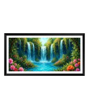 Nature Landscape Floating Frame Scenery Digital Print - 12x24 inch Modern Nature Wall Art for Living Room, Bedroom, Office, Hotels, Drawing Room