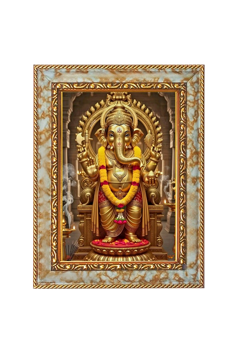 Lord Ganesh Digital Print Photo 6.7x8.7 inches  (I24) - Vibrant Religious Wall Art for Home or Office Decor.