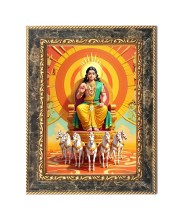 Lord surya Digital Print Photo 6.7x8.7 inches  (I24) - Vibrant Religious Wall Art for Home or Office Decor.