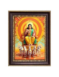 Lord surya Digital Print Photo 6.7x8.7 inches  (I24) - Vibrant Religious Wall Art for Home or Office Decor.