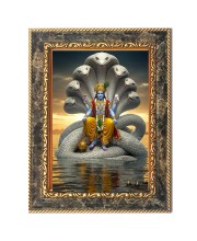 Lord Vishnu Digital Print Photo 6.7x8.7 inches  (I24) - Vibrant Religious Wall Art for Home or Office Decor.